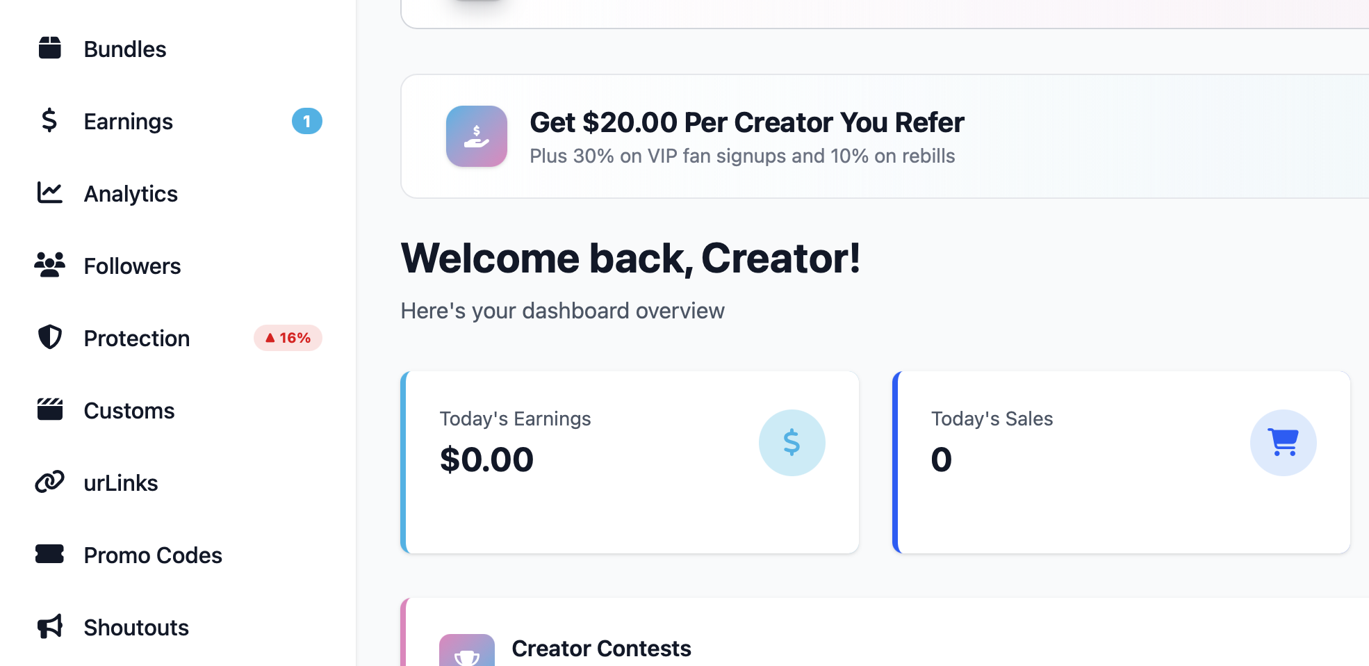 Live partner implementation — the nav item with the badge