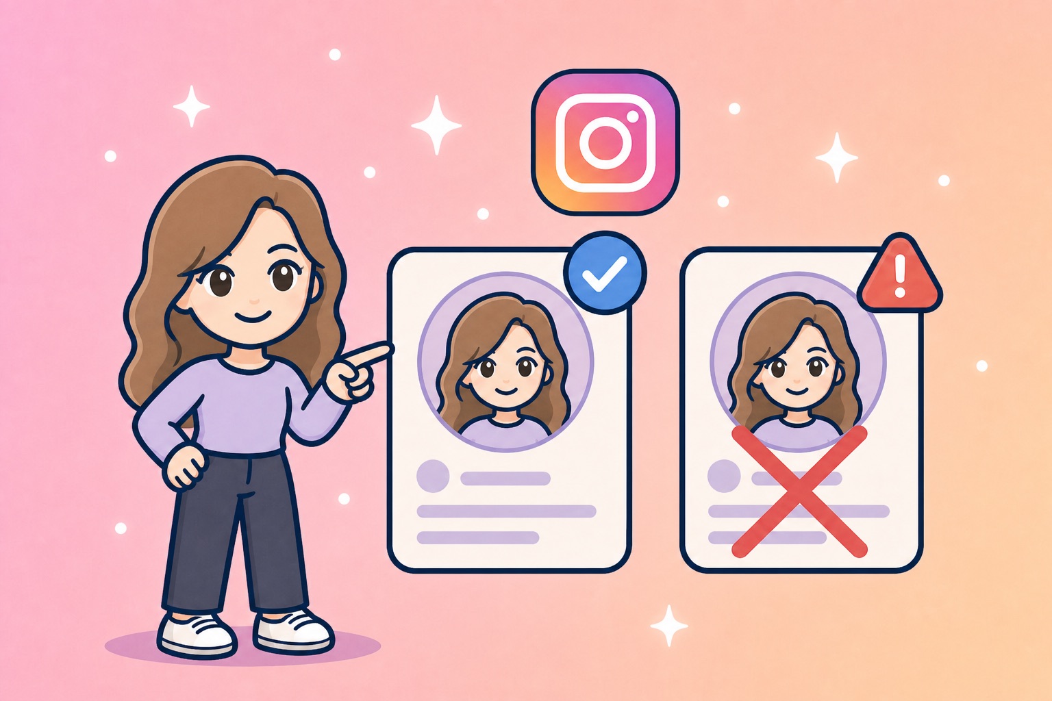 Spotting a fake catfish profile on Instagram illustration
