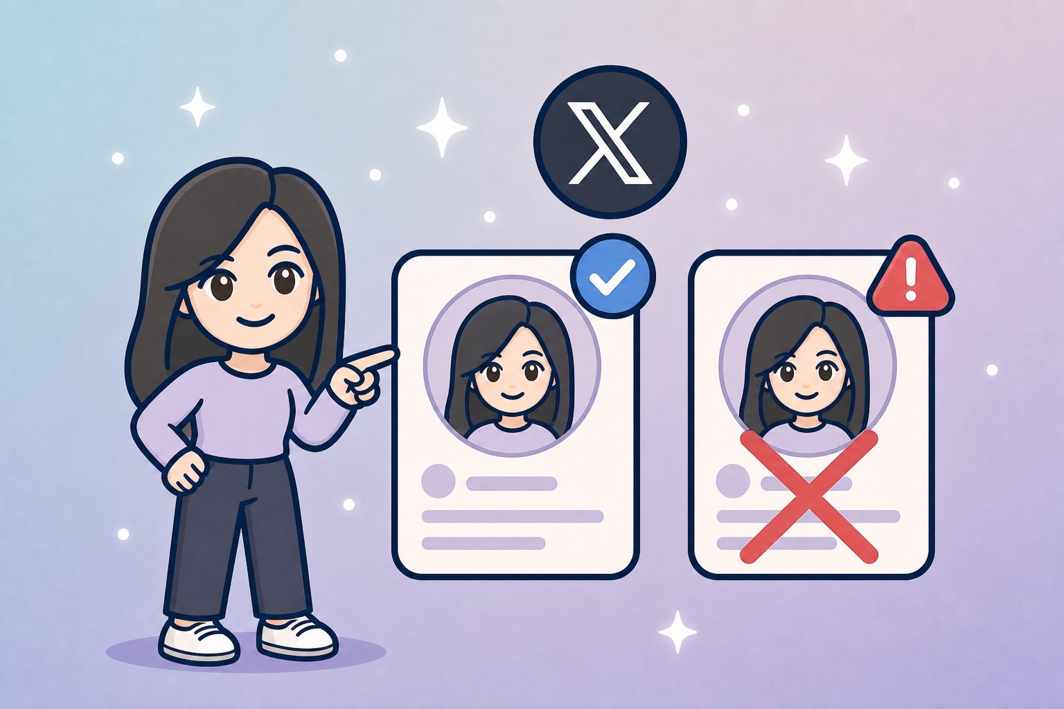 Spotting a fake catfish profile on Twitter/X illustration