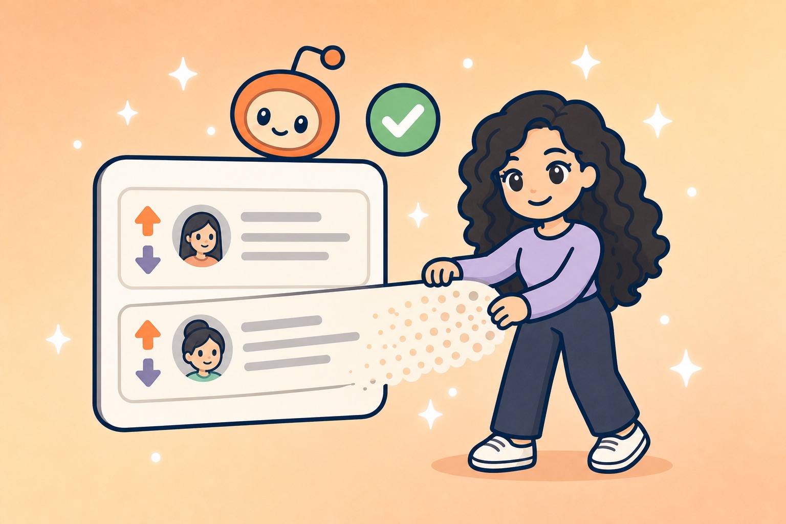 Removing a stolen-content post from Reddit illustration