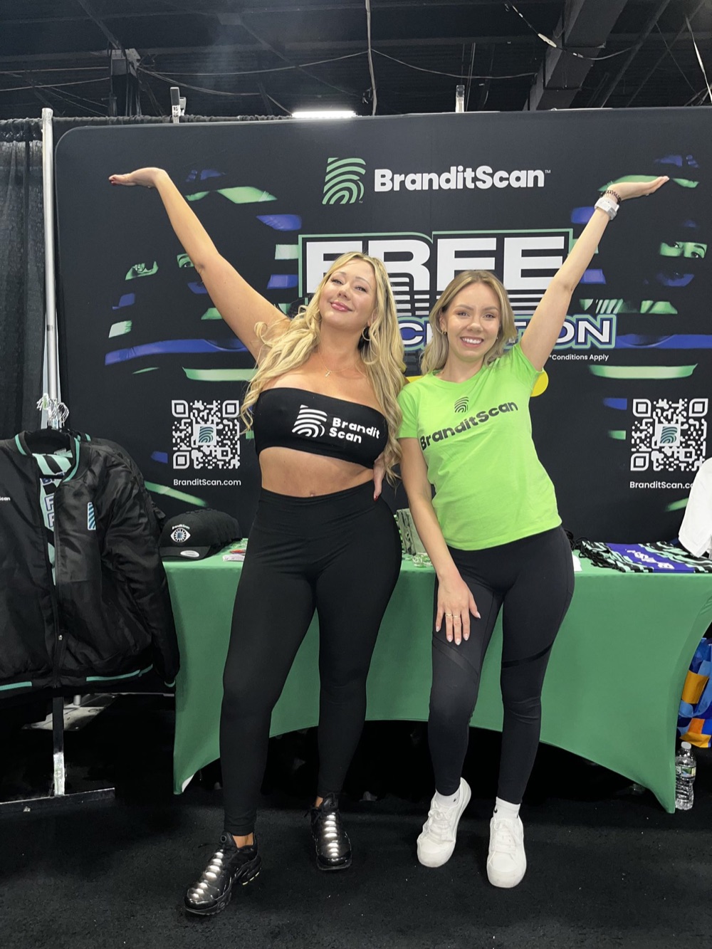 The BranditScan booth in 2023, free protection sign-ups in person