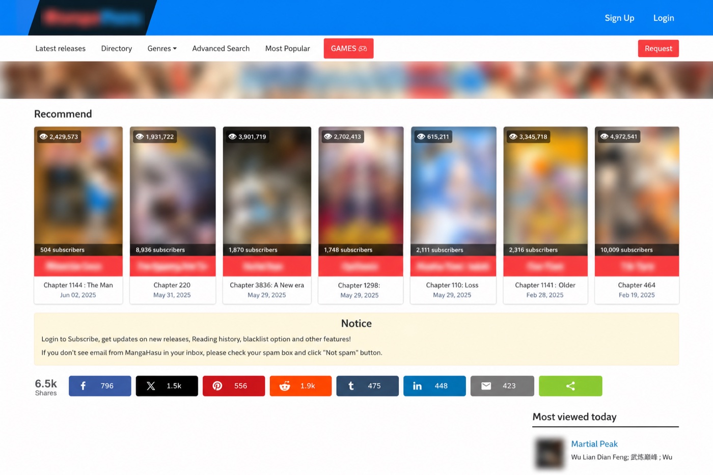 What the Mangahasu se interface looks like