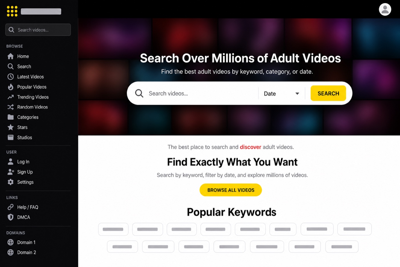 What the pornhoarder.tv interface looks like