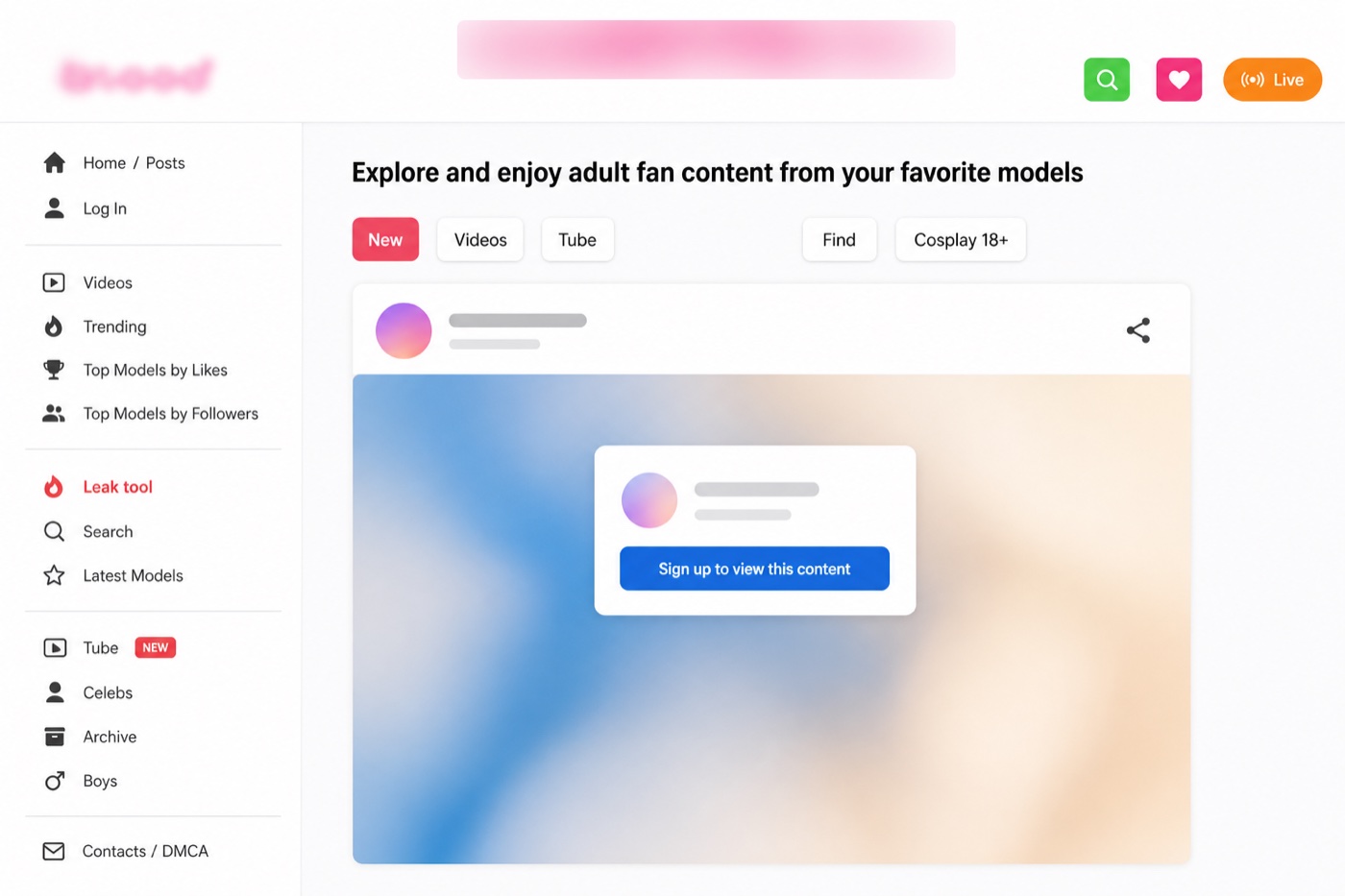What the thefap.net interface looks like